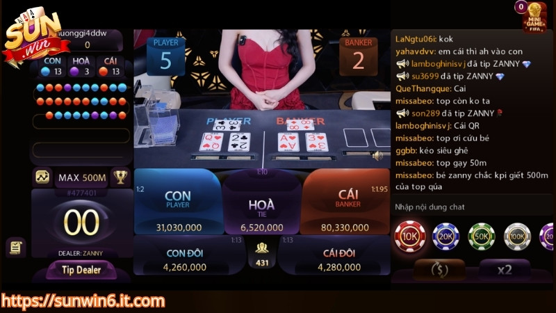 Baccarat cực cuốn tại sảnh Casino Sunwin
